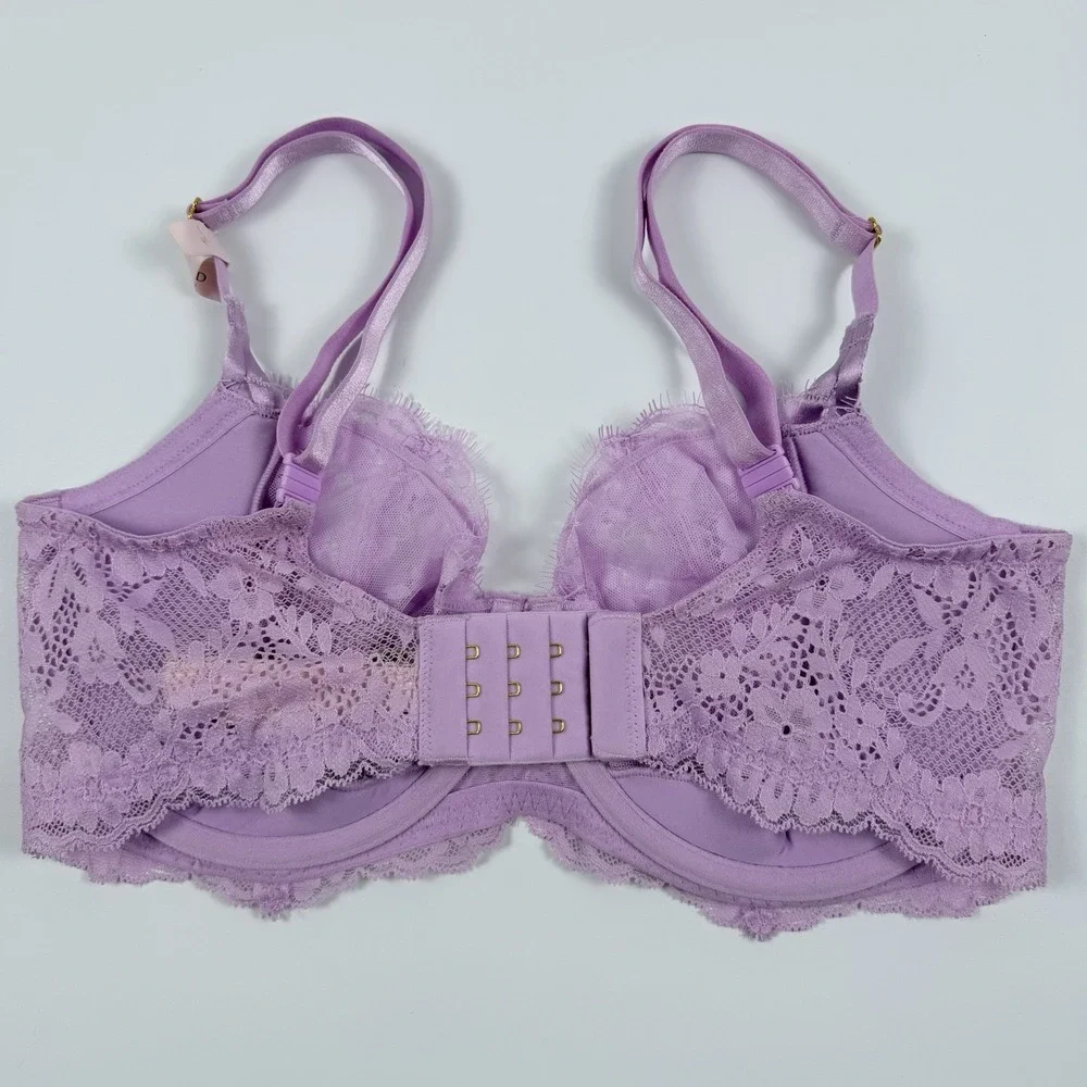 Victoria's Secret Dream Angels Wicked Unlined Lace Balconette Bra Purple 36DD